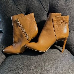 Vince Camuto camel colored high heel booties